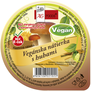 AG Foods Vegánska nátierka s hubami 50 g